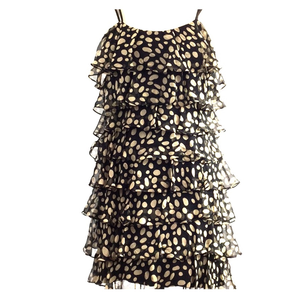 Silk chiffon flutter cocktail party dress
